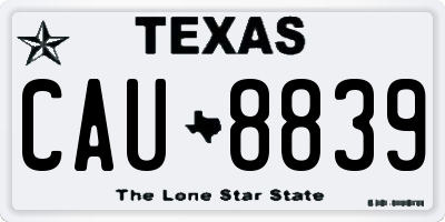 TX license plate CAU8839