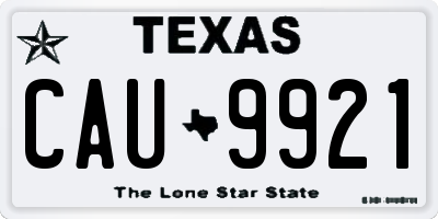 TX license plate CAU9921
