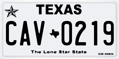 TX license plate CAV0219