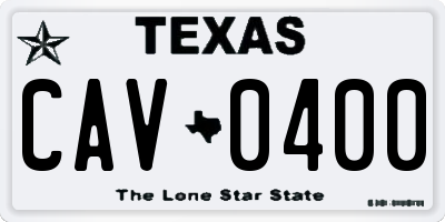 TX license plate CAV0400