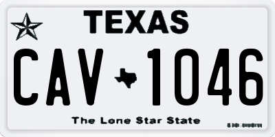 TX license plate CAV1046