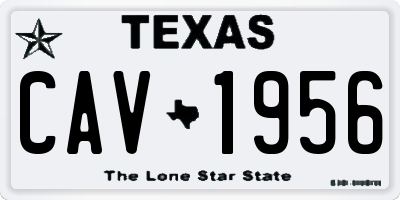 TX license plate CAV1956