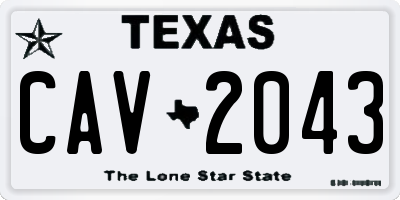 TX license plate CAV2043