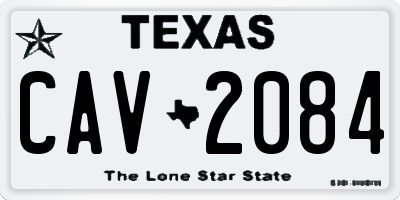TX license plate CAV2084