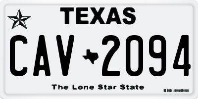 TX license plate CAV2094