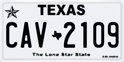 TX license plate CAV2109