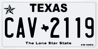 TX license plate CAV2119