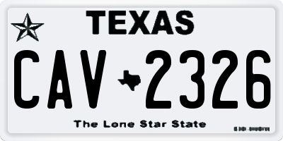 TX license plate CAV2326
