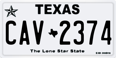 TX license plate CAV2374