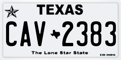 TX license plate CAV2383