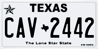 TX license plate CAV2442