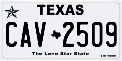 TX license plate CAV2509
