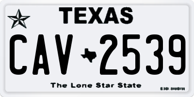 TX license plate CAV2539