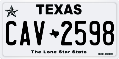 TX license plate CAV2598