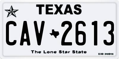 TX license plate CAV2613