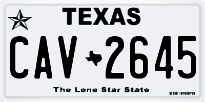 TX license plate CAV2645