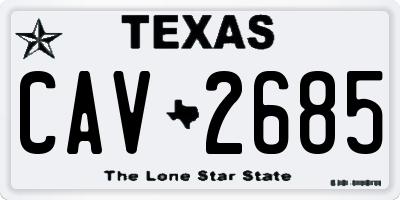 TX license plate CAV2685