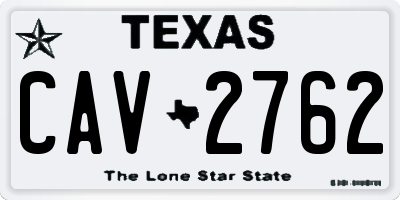TX license plate CAV2762