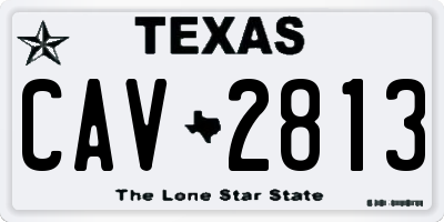 TX license plate CAV2813