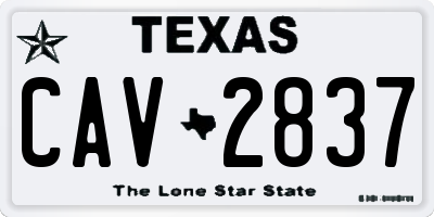 TX license plate CAV2837