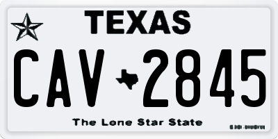 TX license plate CAV2845