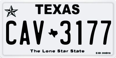 TX license plate CAV3177