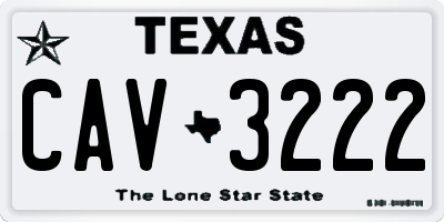 TX license plate CAV3222