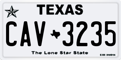TX license plate CAV3235
