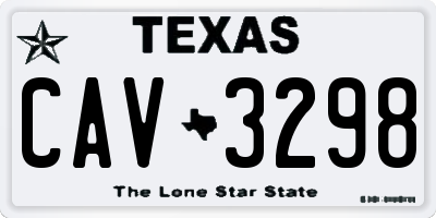 TX license plate CAV3298