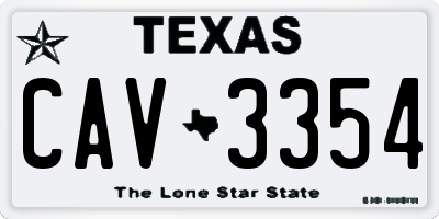 TX license plate CAV3354