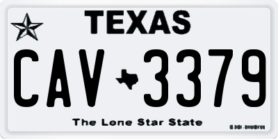 TX license plate CAV3379