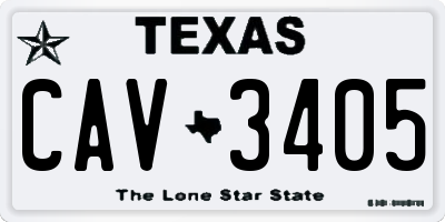 TX license plate CAV3405