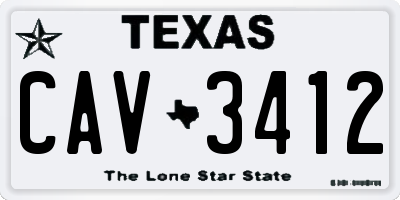 TX license plate CAV3412