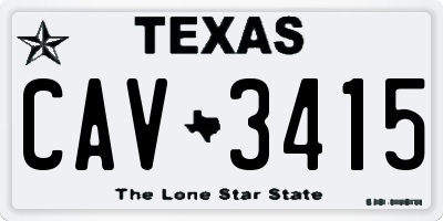 TX license plate CAV3415