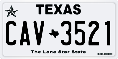 TX license plate CAV3521
