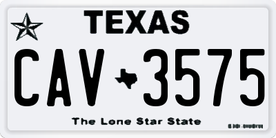 TX license plate CAV3575