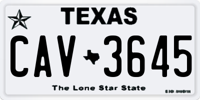 TX license plate CAV3645