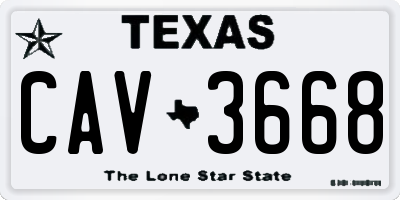 TX license plate CAV3668