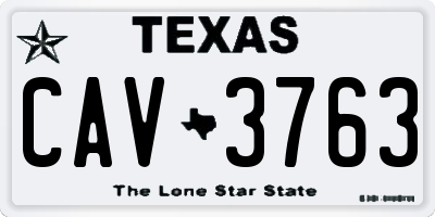 TX license plate CAV3763