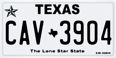 TX license plate CAV3904
