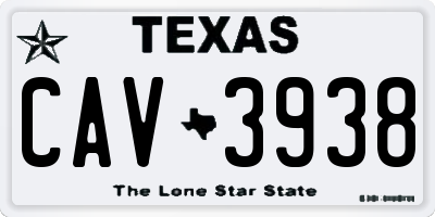 TX license plate CAV3938