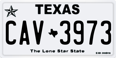 TX license plate CAV3973