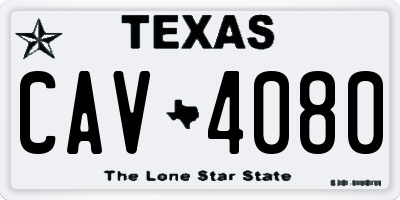 TX license plate CAV4080