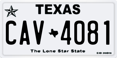 TX license plate CAV4081