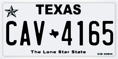 TX license plate CAV4165