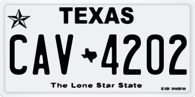 TX license plate CAV4202