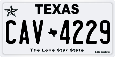 TX license plate CAV4229