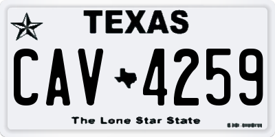 TX license plate CAV4259