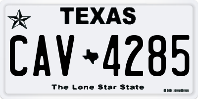 TX license plate CAV4285