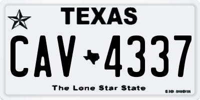 TX license plate CAV4337